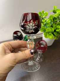 Рюмки из цветного хрусталя Lausitzer Германия, ручная работа. Цена за 4 шт. Картинка 7